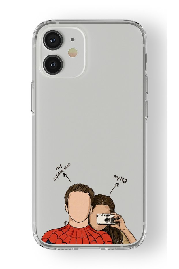 حافظة شفافة مطبوعة بتصميم My Sipderman متوافقة مع هاتف iPhone 12 Mini