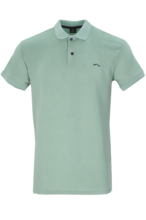 Men's Mint Green Polo Collar Summer Cotton Short Sleeve T-shirt