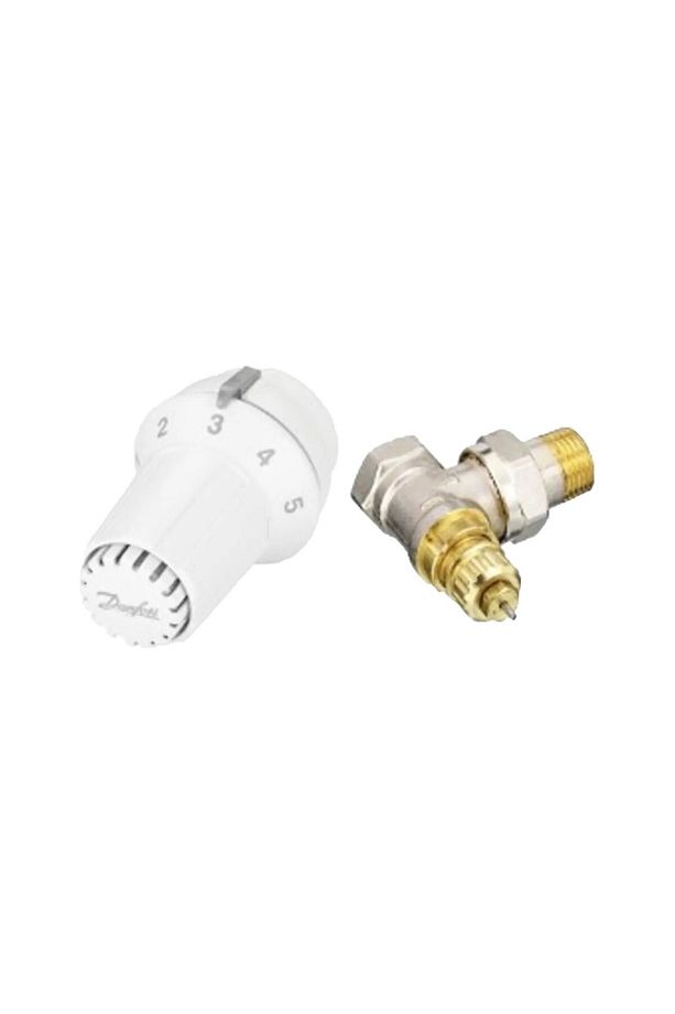 1/2" Köşe Tip Termostatik Radyatör Vana Takımı - 1
