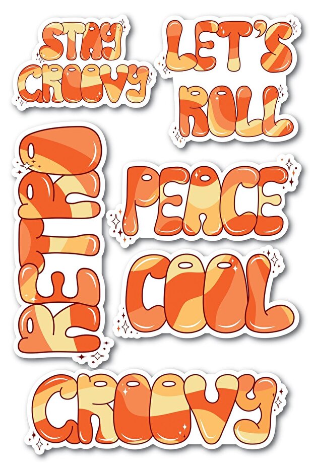 Motivational Themed Sticker Set - 6 Piece Sticker Set - Phone, Tablet, Notebook Laptop Compatible Sticker