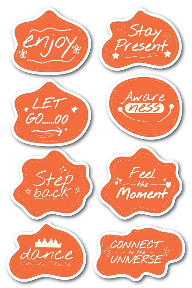 Motivational Themed Sticker Set - 8 Piece Sticker Set - Phone, Tablet, Notebook Laptop Compatible Sticker