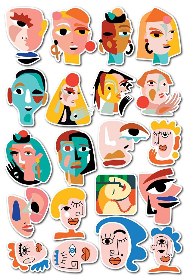 Modern Art Themed Sticker Set - 20 Piece Sticker Set - Phone, Tablet, Notebook Laptop Compatible Stickers