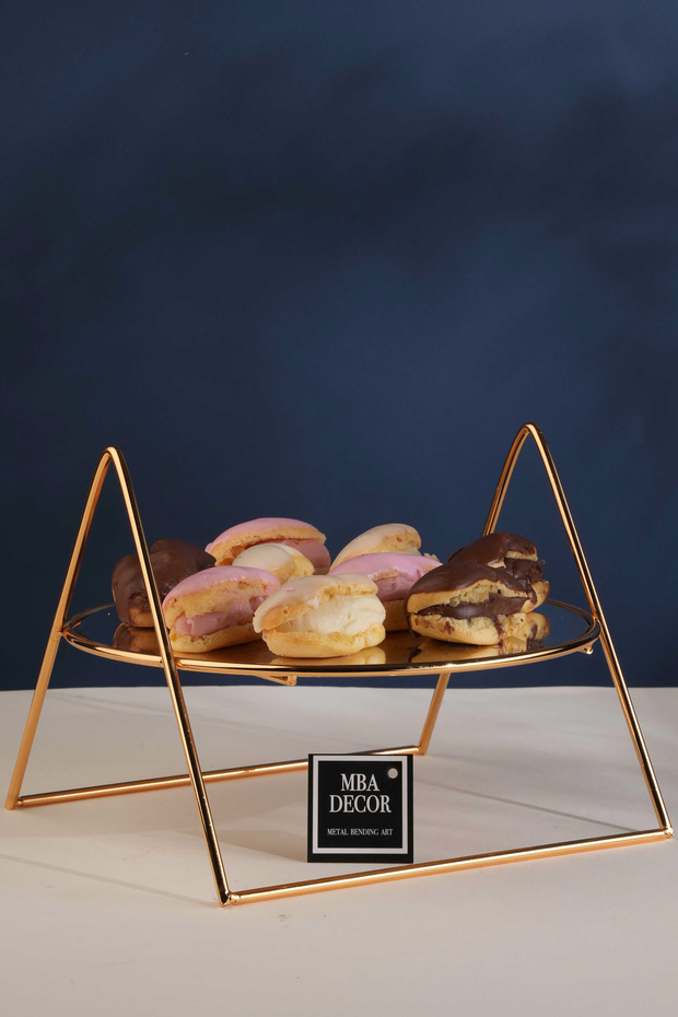 Gold Case Mirrored Coffee Side Presentation Holder Gift Decoration Treat Organizer MDF Wooden 26cm
