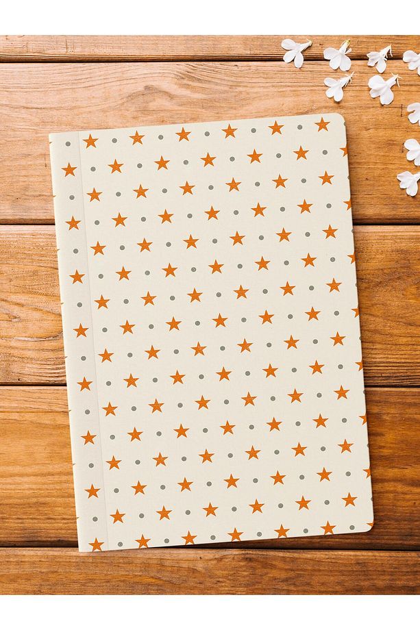 Çizgisiz Defter, Yıldız Desenli Notebook, Not Defteri, Akıl ve Anı Defteri, 64 Sayfa, 14*21cm - 1