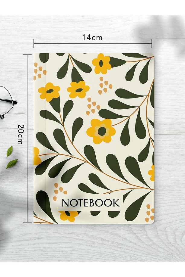 Çizgisiz Defter Seti, 2 Adet Vintage Desenli Notebook, Not Defteri, Anı Defteri, 64 Sayfa Orta Boy - 3