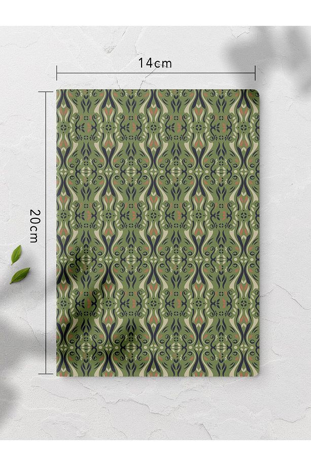 Çizgisiz Defter, Vintage Yeşil Notebook, Not Defteri, Akıl ve Anı Defteri, 64 Sayfa, 14*21cm - 2