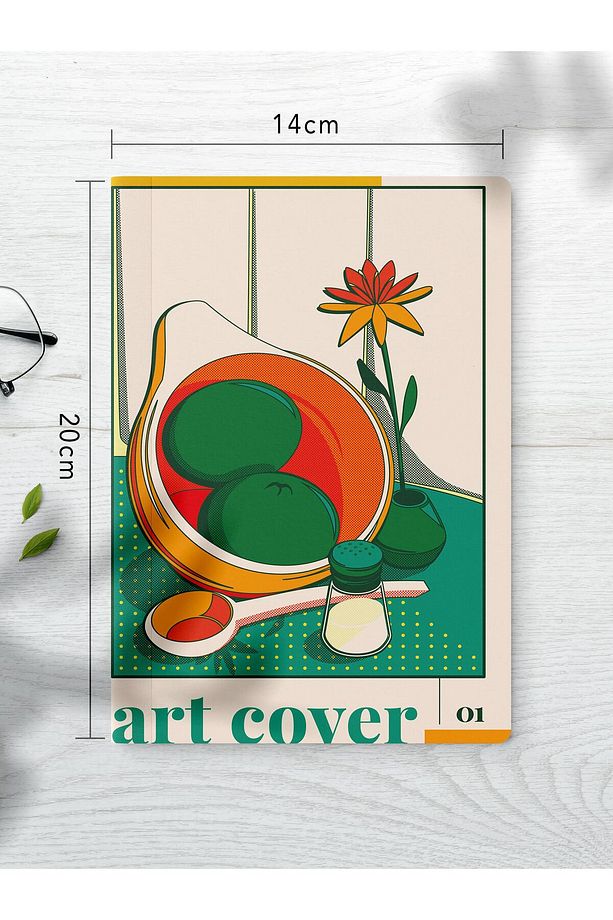 Çizgisiz Defter Seti, 2 Adet Vintage Desenli Notebook, Not Defteri, Anı Defteri, 64 Sayfa Orta Boy - 3