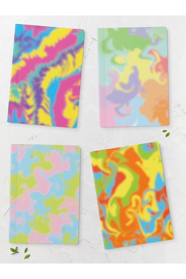 Rengarenk Defter Seti - Renkli Not Defteri - 4 Adet - 14cm*20cm - 64 Sayfa - 1