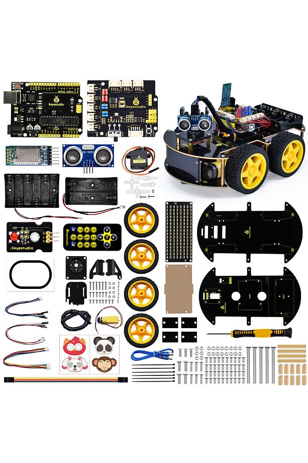 Keyestudio 4WD Multi BT Robot Car Kit V2.0 W/LED Display For Arduino Robot Kit DIY Electronic Kit... - 2