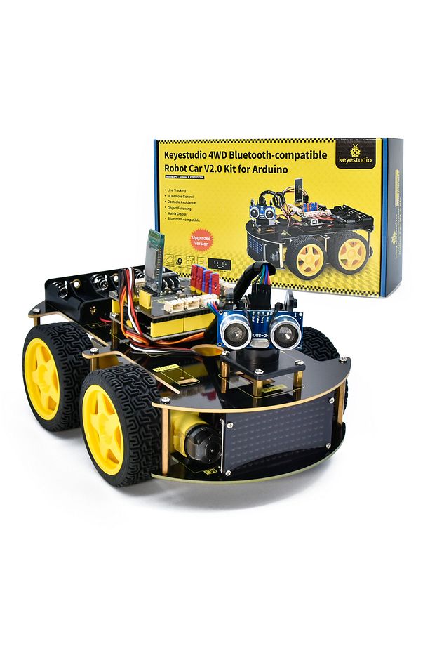 Keyestudio 4WD Multi BT Robot Car Kit V2.0 W/LED Display For Arduino Robot Kit DIY Electronic Kit... - 1
