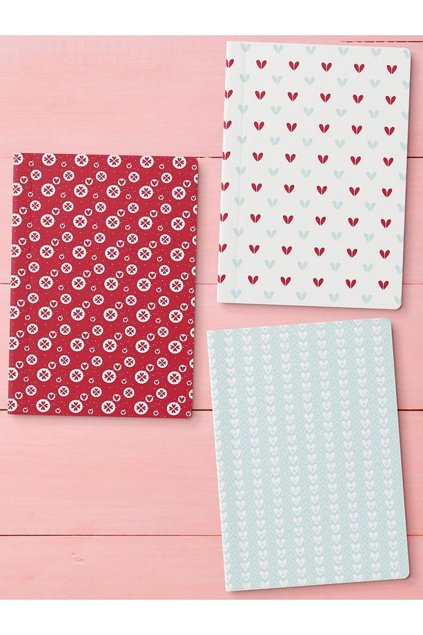 Çizgisiz Defter Seti, 3 Adet Not Defteri, Notebook Journal Seti, Anı Defteri, 64 Sayfa Orta Boy - 1