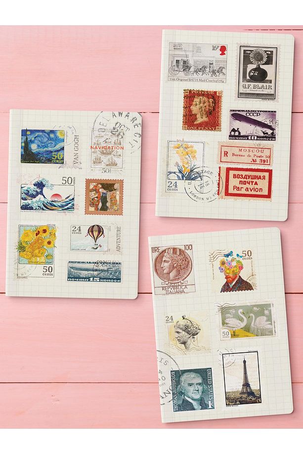 Çizgisiz Defter Seti, 3 Adet Not Defteri, Notebook Journal Seti, Anı Defteri, 64 Sayfa Orta Boy - 1