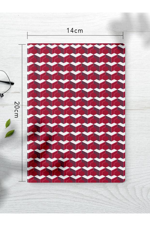 مجموعة دفتر ملاحظات غير مبطنة، 2 دفتر ملاحظات بنمط هندسي، دفتر ملاحظات، دفتر ذكريات، 64 صفحة متوسطة الحجم - 3