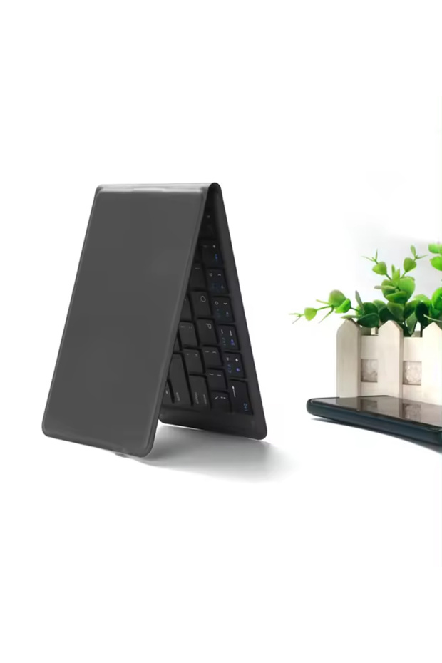 Katlanabilir Bluetooth Klavye Taşınabilir Android Windows iOS Uyumlu Katlanabilir İngilizce Q ZR672 - 7