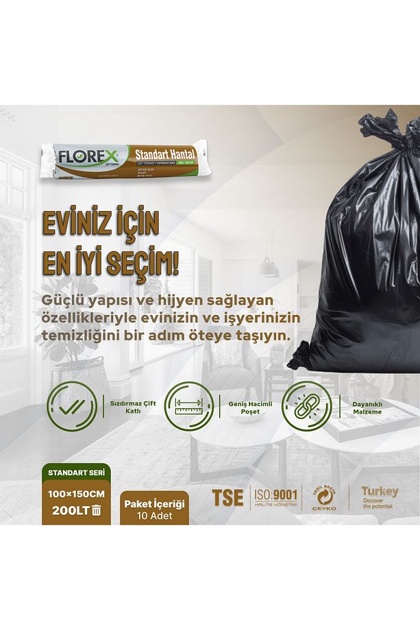 Standart Hantal Boy Siyah Çöp Poşeti X 5 Rulo - 2
