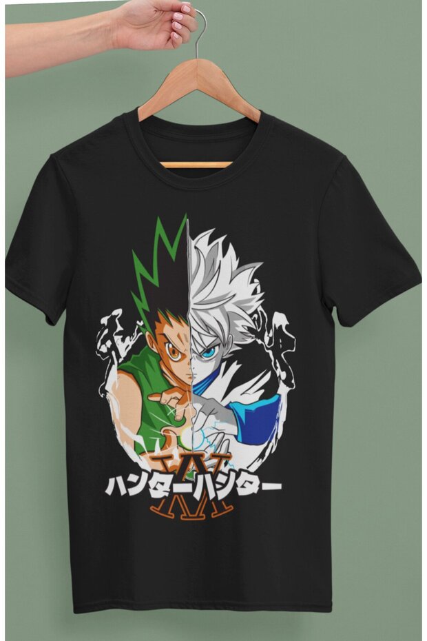 Oversize Hunter X Hunter Deku vs Killua Printed T-shirt, Unisex Anime Printed T-shirt