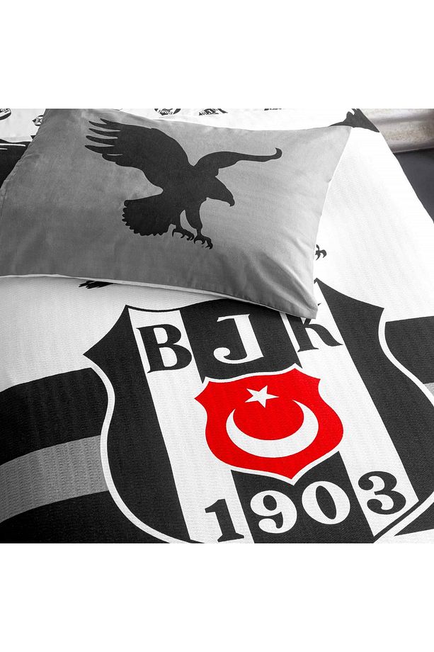 Lisanslı Beşiktaş Siyah Kartal Tek Kişilik Pamuk Pike Takımı - 2