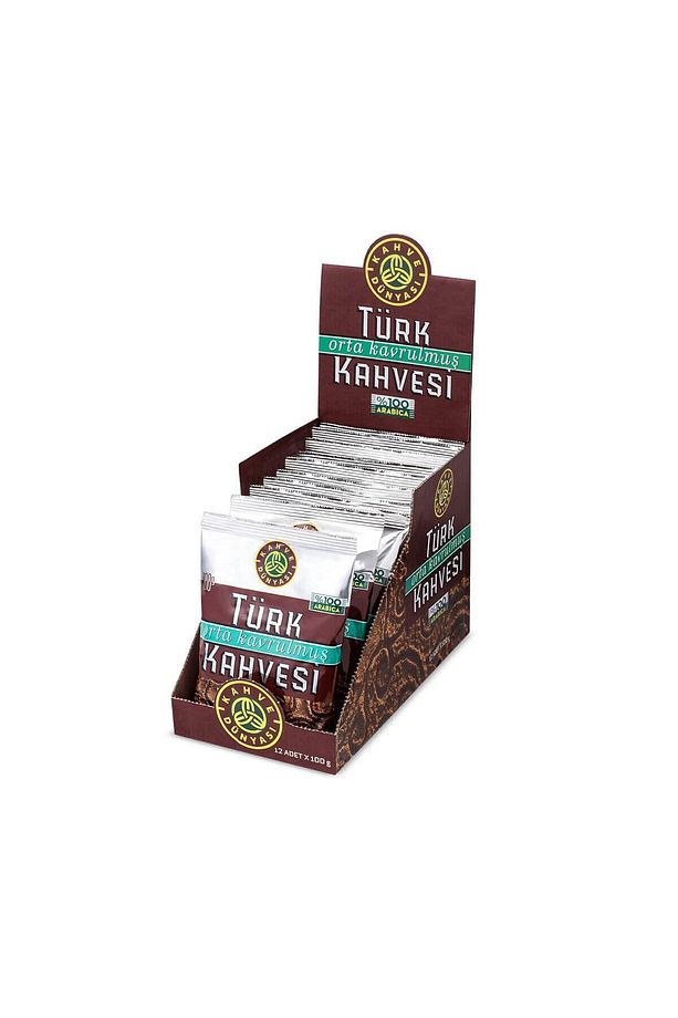 Orta Kavrulmuş Türk Kahvesi 100 gr x 12 Adet + Kahve Dünyası Bitter ve Sütlü Kaşık Çik - 6