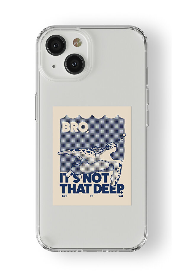 iPhone 14 Compatible Turtle Design Printed Transparent Case - 1