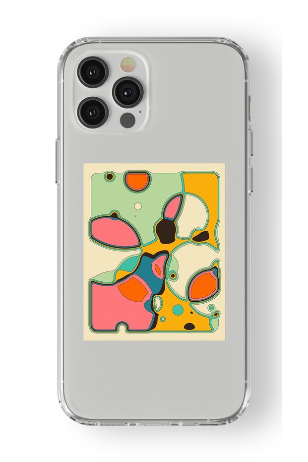 حافظة شفافة مطبوعة بتصميم باترن متوافق مع هاتف iPhone 12 Pro