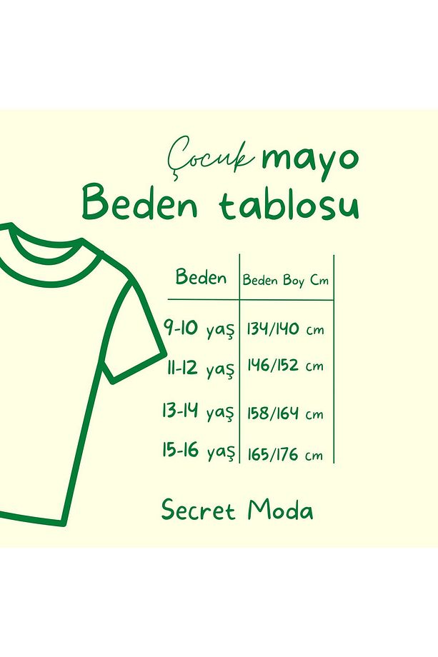 Boneli 3 Parça Desenli Tayt Şortlu Hızlı Kurumalı Kız Çocuk Mayo Bone Mayo Tayt Şort 13 14 Yaş 06 - 7