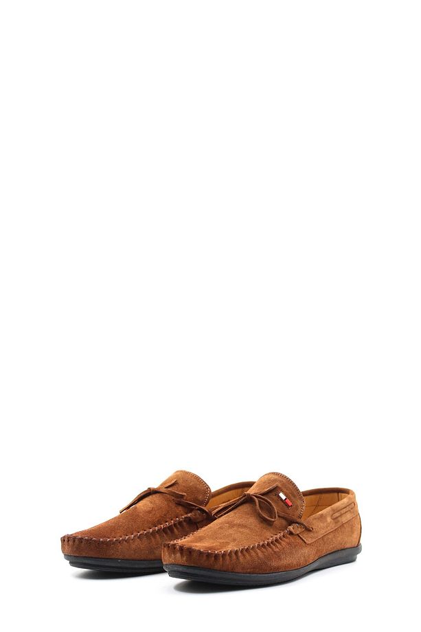 Tugerdi Taba Süet Hakiki Deri Kauçuk Taban Erkek Loafer Ayakkabı TG0962813111311 - 1
