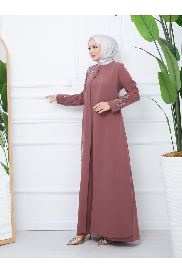 Plus Size Leaf Jewelled Mother's Dress new season