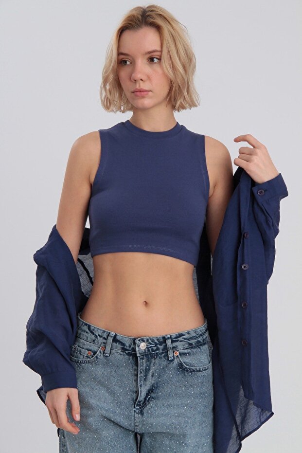 WOMEN'S BICYCLE COLLAR COTTON CROP ATHLETE 0048