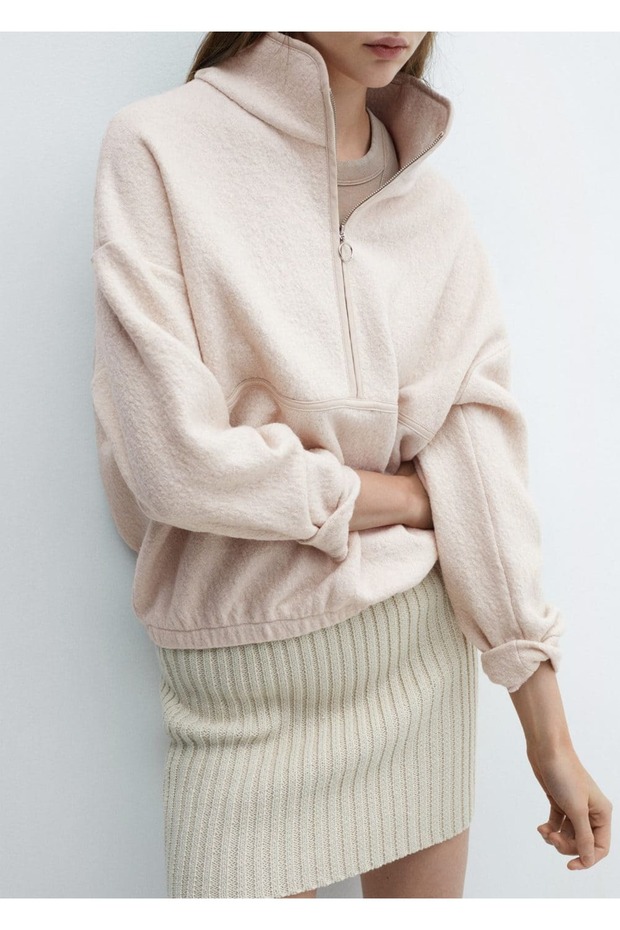 Fermuarlı yün sweatshirt - 6