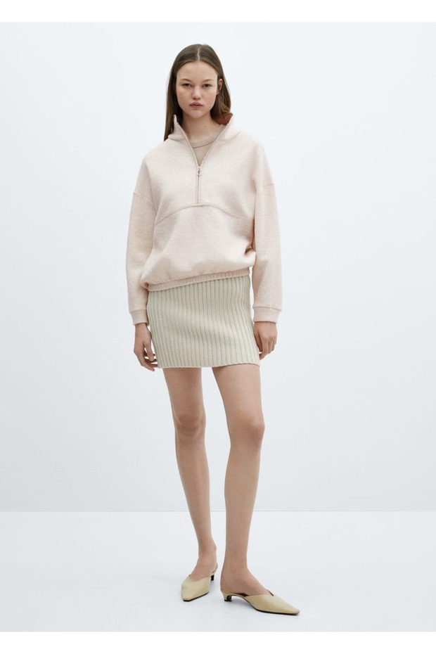 Fermuarlı yün sweatshirt - 2