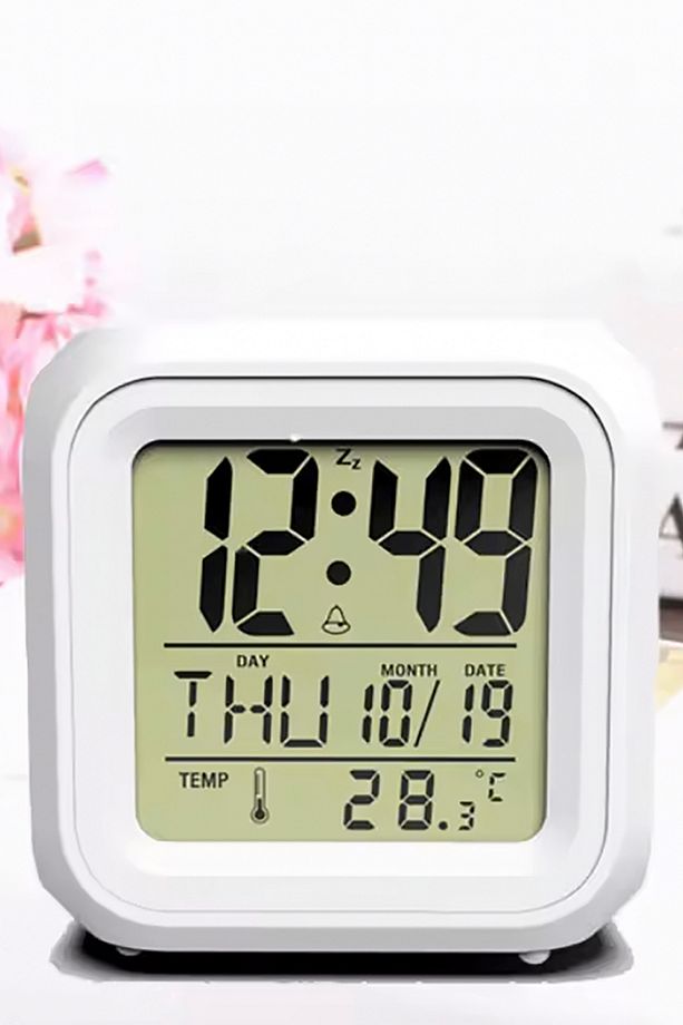 7 Renk Değiştiren Çocuk Odası Alarmlı Dijital Küp Çalar Saat Takvim Kronometre Saat Alarm - 3
