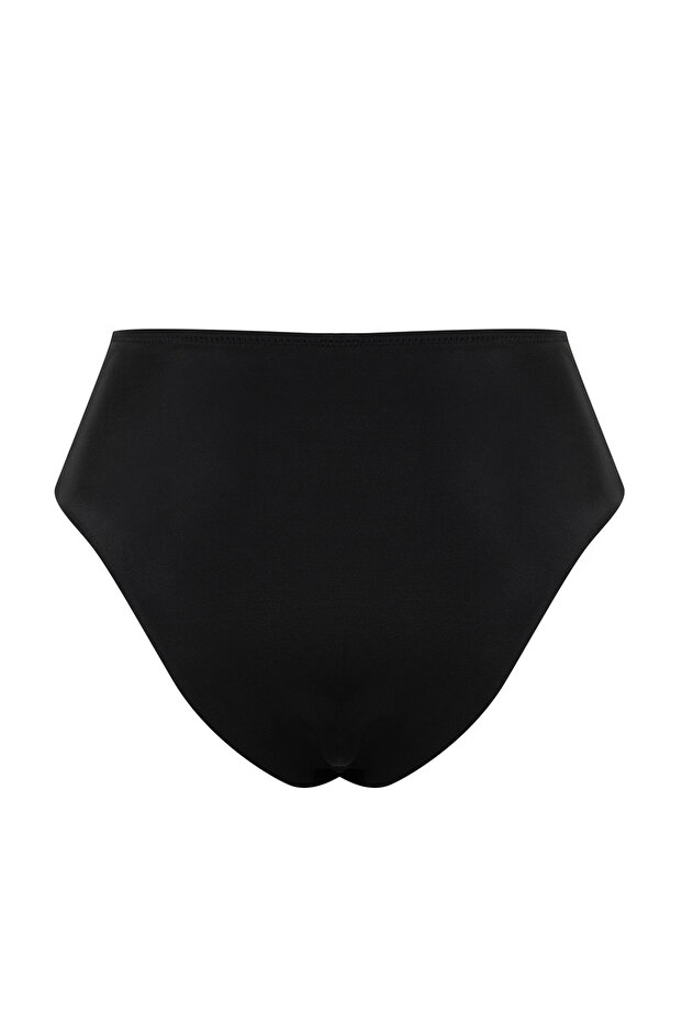 Siyah V Kesim Regular Yüksek Bel Bikini Altı TBESS24BA00137 - 8