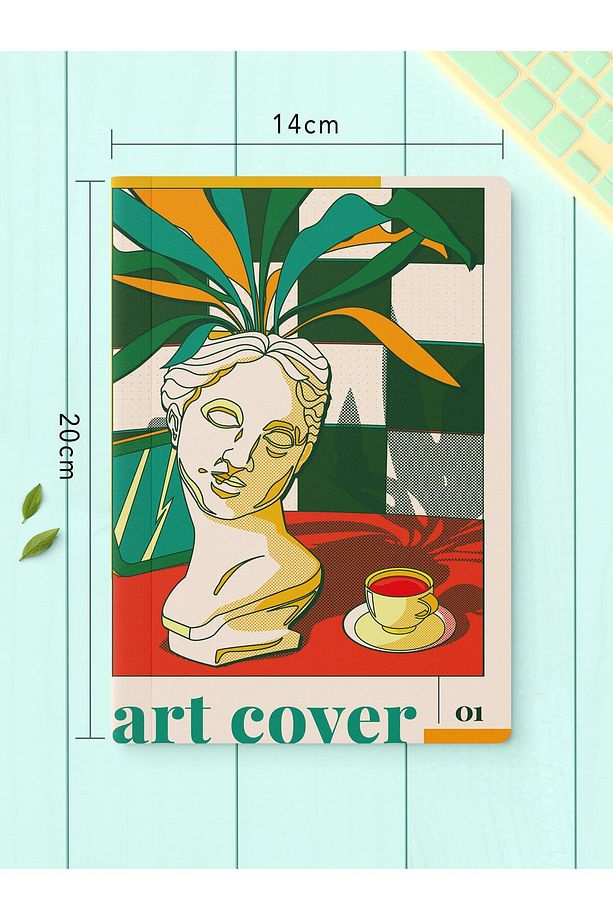 Çizgisiz Defter Seti, 2 Adet Vintage Desenli Notebook, Not Defteri, Anı Defteri, 64 Sayfa Orta Boy - 4