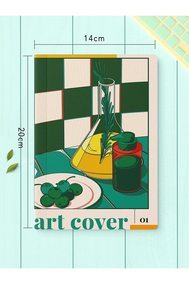 Çizgisiz Defter Seti, 2 Adet Vintage Desenli Notebook, Not Defteri, Anı Defteri, 64 Sayfa Orta Boy - 4