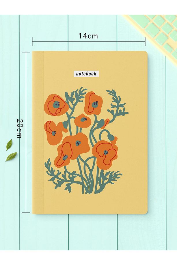 Çizgisiz Defter Seti, 2 Adet Vintage Desenli Notebook, Not Defteri, Anı Defteri, 64 Sayfa Orta Boy - 4