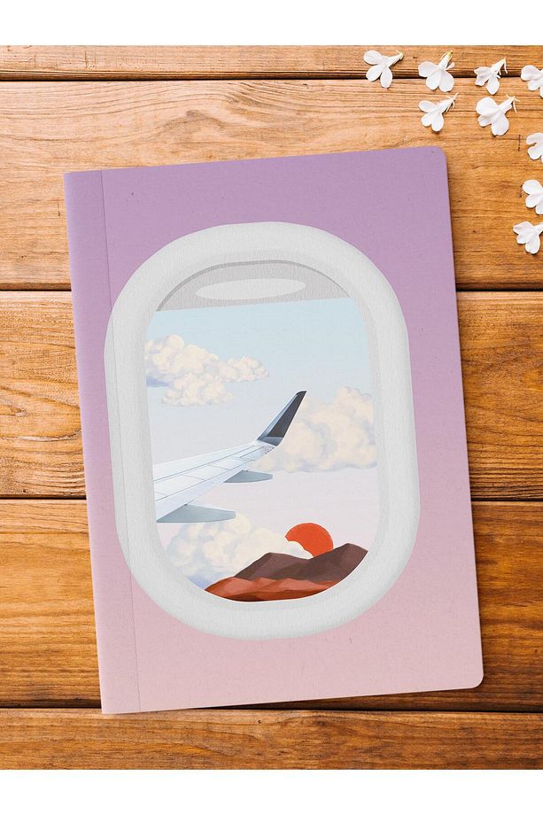 Çizgisiz Defter, Vintage Retro Temalı Notebook, Not Defteri, Vintage Defter, 64 Sayfa 14*21cm - 1