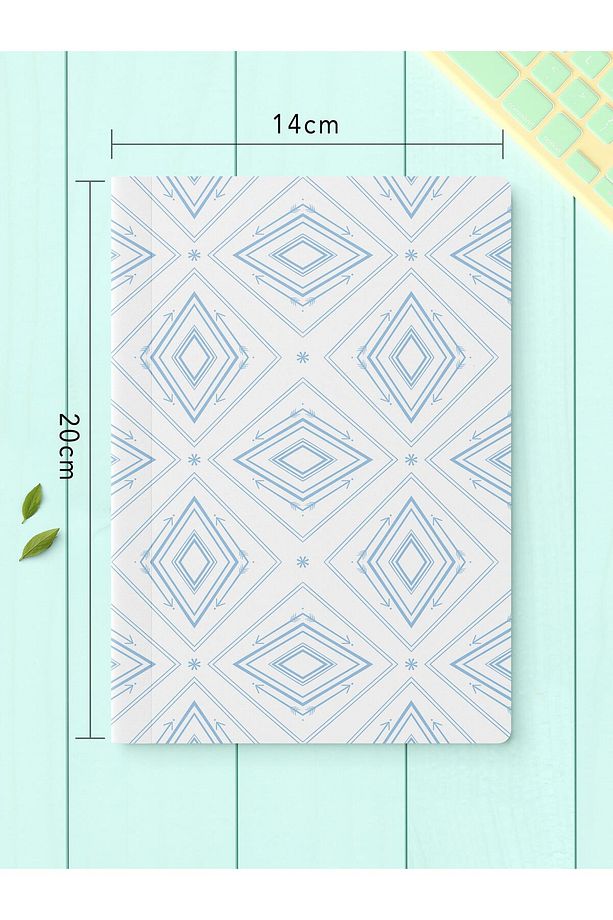 Çizgisiz Defter Seti, 2 Adet Geometrik Desenli Notebook, Not Defteri, Anı Defteri, 64 Sayfa Orta Boy - 4