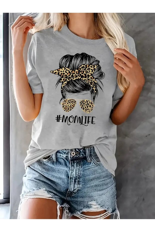 Women's Mother/Mama/Mother Printed Casual Oversize Boyfirend T-shirt
