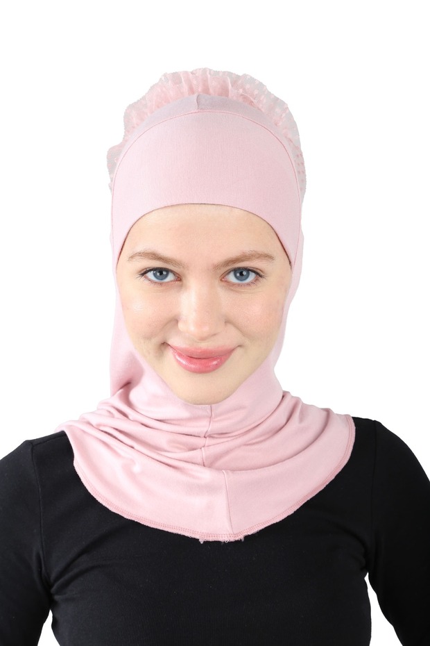 Large Hijab with Bun - St124 Powder (7812413)