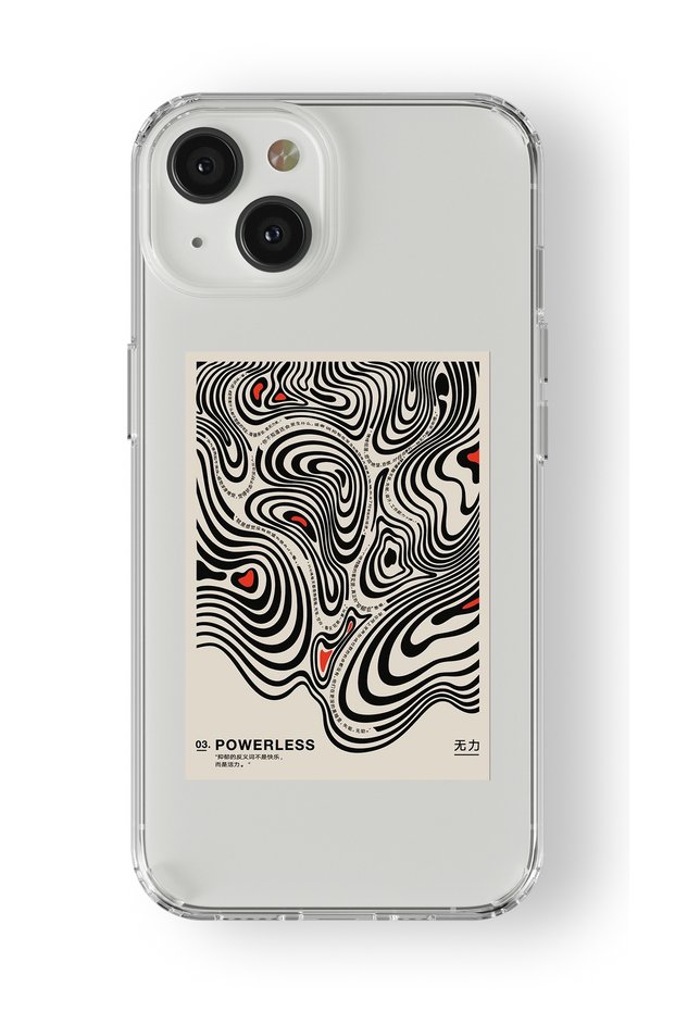 حافظة شفافة مطبوعة بتصميم عديم القوة متوافقة مع هاتف iPhone 14 Plus