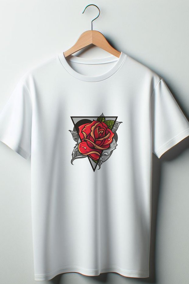 Floral Printed Oversize Crew Neck White T-shirt
