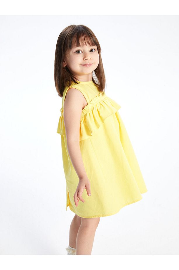 LCW Bisiklet Yaka Kız Bebek Elbise - 3