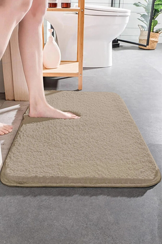 Washable Non-Slip Base Plush Soft 40x60 Brown Bath Mat