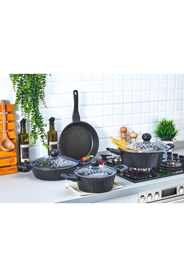 Titan 7 Piece Granite Cast Cookware Dowry Set