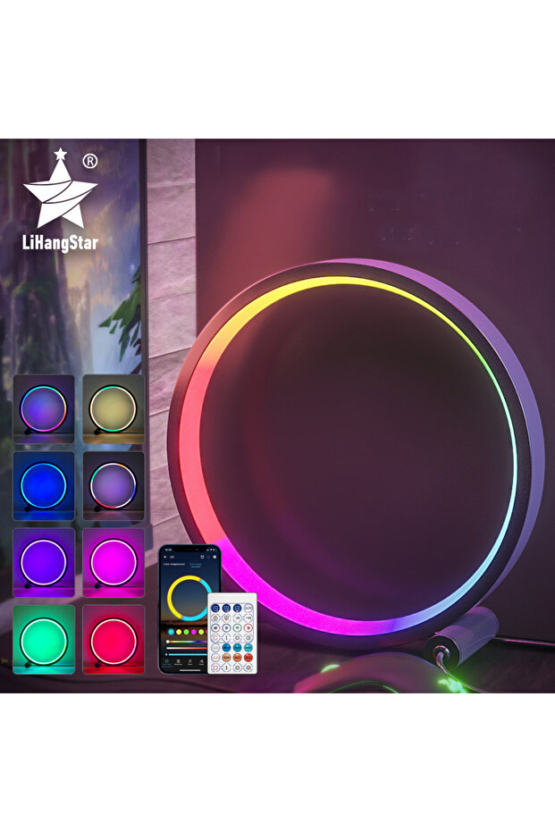 Smart LED Night Light RGB Desktop Atmosphere Desk Lamp Bluetooth APP Control Suitable for Game Ro... - 2
