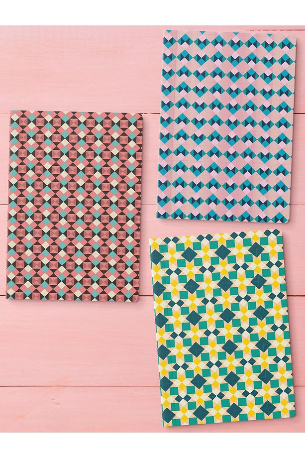 Çizgisiz Defter Seti, 3 Adet Not Defteri, Notebook Journal Seti, Anı Defteri, 64 Sayfa Orta Boy - 1