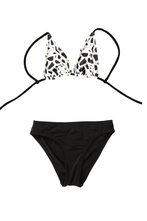 Desenli Çocuk Üçgen Bikini Takımı - 1