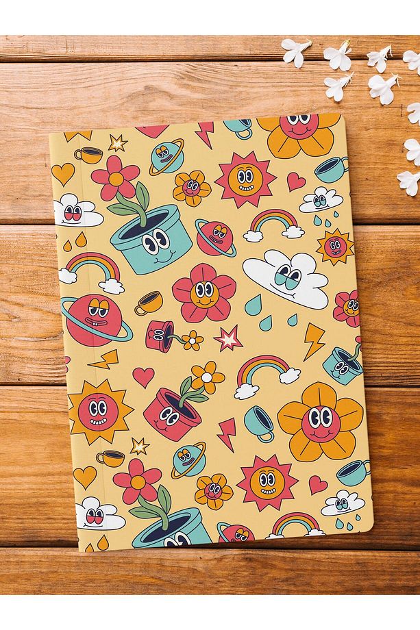 Çizgisiz Defter, İndie Groovy Notebook, Not Defteri, Akıl ve Anı Defteri, 64 Sayfa, 14*21cm - 1