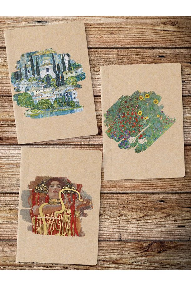 Çizgisiz Defter Seti, 3 Adet Not Defteri, Notebook Journal Seti, Anı Defteri, 64 Sayfa Orta Boy - 2