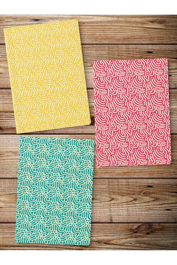 Çizgisiz Defter Seti, 3 Adet Not Defteri, Notebook Journal Seti, Anı Defteri, 64 Sayfa Orta Boy - 2
